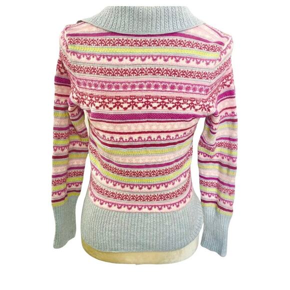 Oleana of Norway Wool Silk Fair Isle Cardigan XS/S | Nordic Designer Sweater - Picture 12 of 16